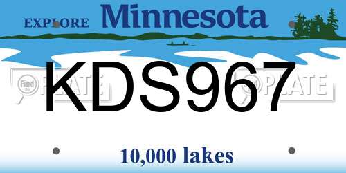 KDS967 Minnesota License Plate