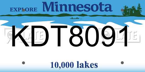 KDT8091 Minnesota License Plate