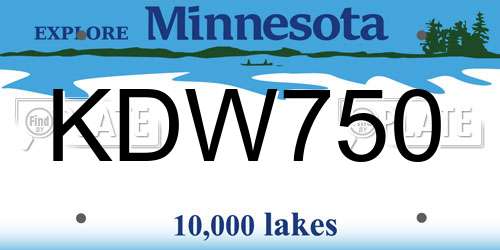 KDW750 Minnesota License Plate