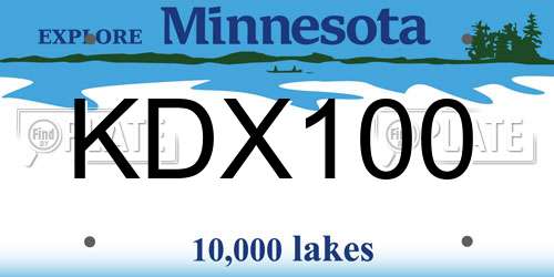 KDX100 Minnesota License Plate