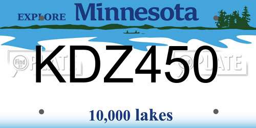 KDZ450 Minnesota License Plate