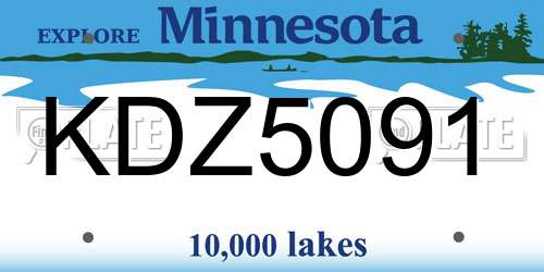 KDZ5091 Minnesota License Plate