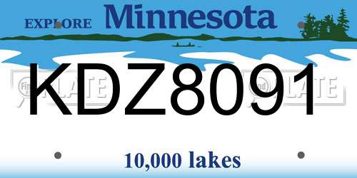 KDZ8091 Minnesota License Plate