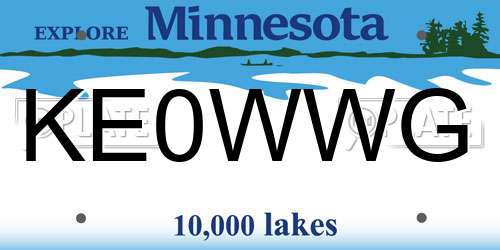 KE0WWG Minnesota License Plate