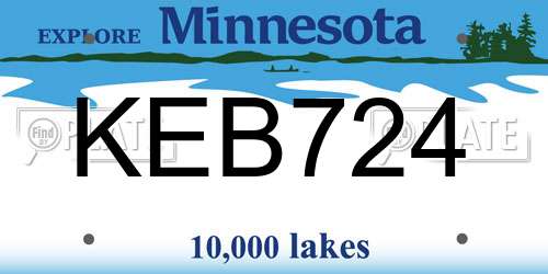 KEB724 Minnesota License Plate
