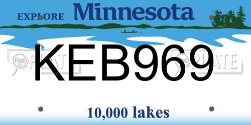 KEB969 Minnesota License Plate