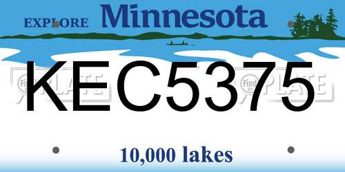 KEC5375 Minnesota License Plate