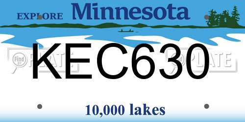 KEC630 Minnesota License Plate