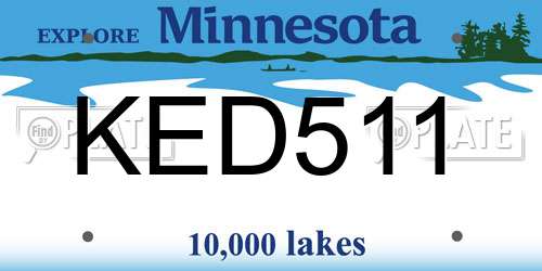 KED511 Minnesota License Plate