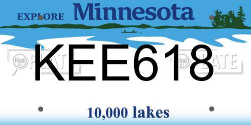 KEE618 Minnesota License Plate