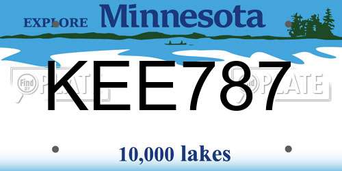 KEE787 Minnesota License Plate