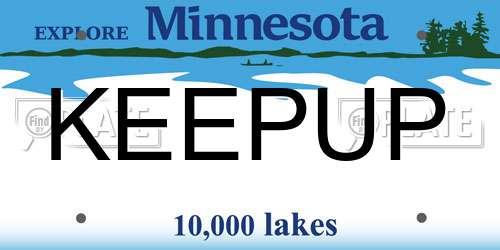 KEEPUP Minnesota License Plate