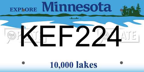 KEF224 Minnesota License Plate