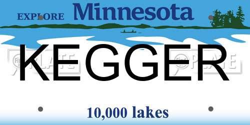 KEGGER Minnesota License Plate