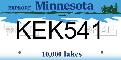 KEK541 Minnesota License Plate
