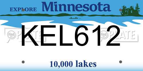 KEL612 Minnesota License Plate