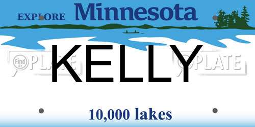 KELLY Minnesota License Plate