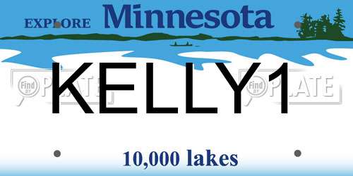 KELLY1 Minnesota License Plate