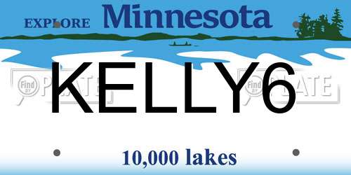 KELLY6 Minnesota License Plate