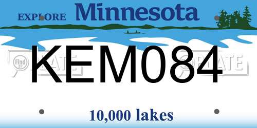 KEM084 Minnesota License Plate