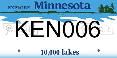 KEN006 Minnesota License Plate