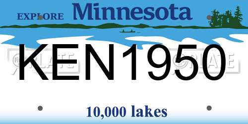 KEN1950 Minnesota License Plate