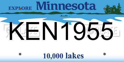 KEN1955 Minnesota License Plate