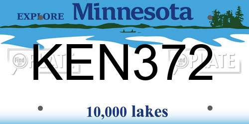 KEN372 Minnesota License Plate