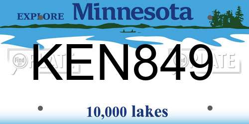 KEN849 Minnesota License Plate