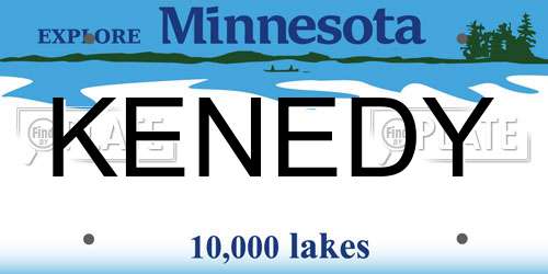 KENEDY Minnesota License Plate