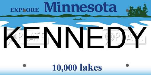 KENNEDY Minnesota License Plate