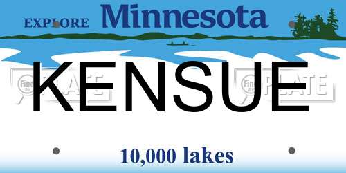 KENSUE Minnesota License Plate