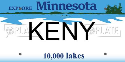 KENY Minnesota License Plate