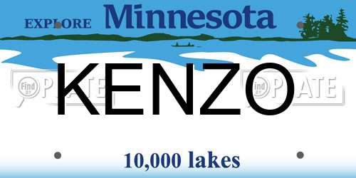 KENZO Minnesota License Plate