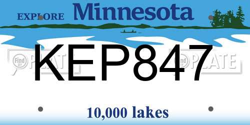 KEP847 Minnesota License Plate