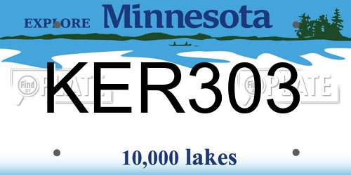 KER303 Minnesota License Plate