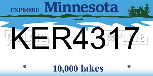 KER4317 Minnesota License Plate