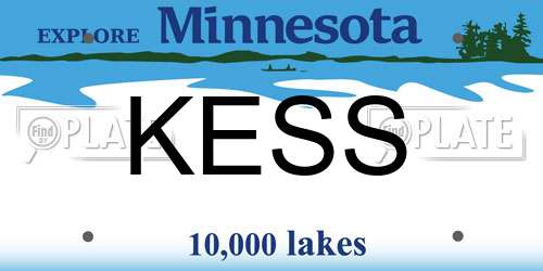 KESS Minnesota License Plate