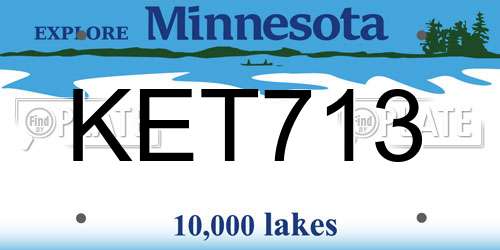 KET713 Minnesota License Plate