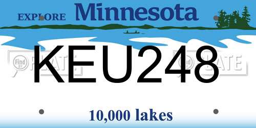 KEU248 Minnesota License Plate