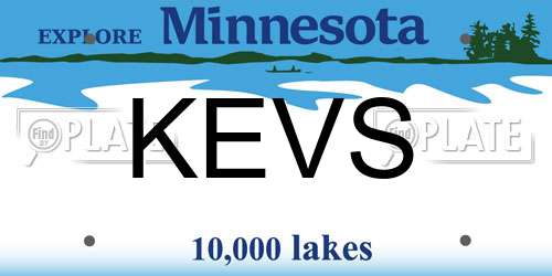 KEVS Minnesota License Plate