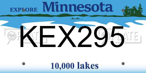 KEX295 Minnesota License Plate