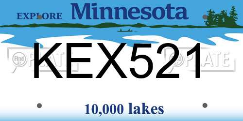 KEX521 Minnesota License Plate