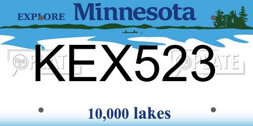 KEX523 Minnesota License Plate
