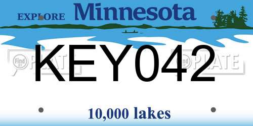KEY042 Minnesota License Plate