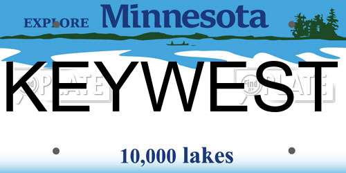 KEYWEST Minnesota License Plate