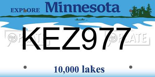 KEZ977 Minnesota License Plate