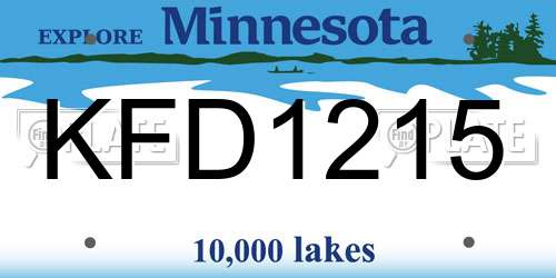 KFD1215 Minnesota License Plate