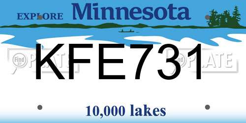 KFE731 Minnesota License Plate