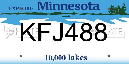 KFJ488 Minnesota License Plate